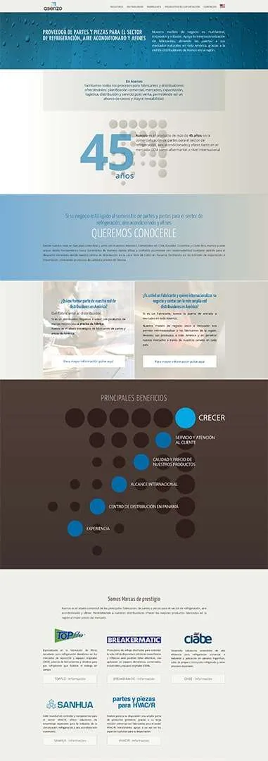 ASENZO. Página web