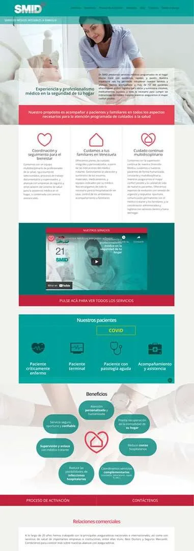 SMID. Servicios Médicos Integrales a Domicilio. Página web