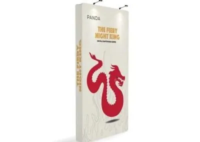 Waveline monolith tension fabric display