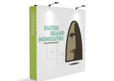 Waveline monolith tension fabric display