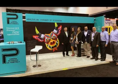 Stands personalizados y organización de eventos. Personal en Stand Cámara Petrolera de Venezuela en Offshore Technology Conference 2018